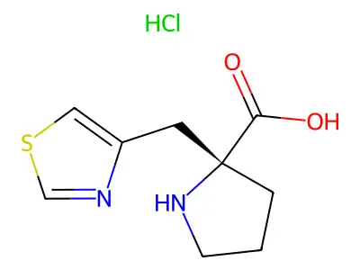 (R)-alpha-(4-thiazolylmethyl)-proline-HCl structure