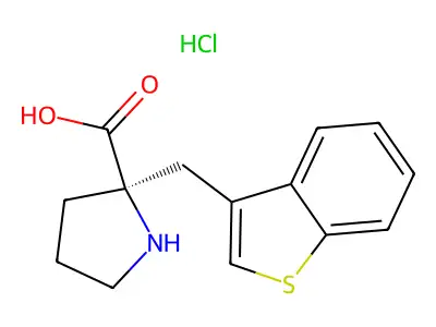 (R)-2-(Benzo[b]thiophen-3-ylmethyl)pyrrolidine-2-carboxylic acid hydrochloride structure