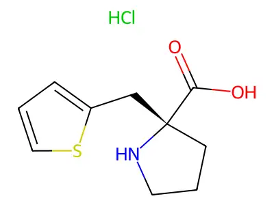 (R)-2-(Thiophen-2-ylmethyl)pyrrolidine-2-carboxylic acid hydrochloride structure