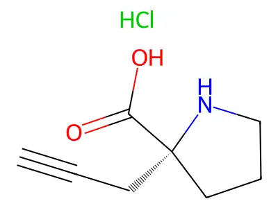 (R)-2-(Prop-2-yn-1-yl)pyrrolidine-2-carboxylic acid hydrochloride structure