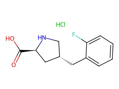 (2S,4R)-4-(2-Fluorobenzyl)pyrrolidine-2-carboxylic acid hydrochloride structure