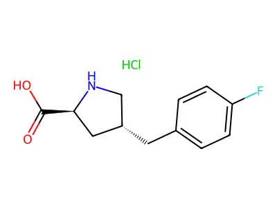 (2S,4R)-4-(4-Fluorobenzyl)pyrrolidine-2-carboxylic acid hydrochloride structure