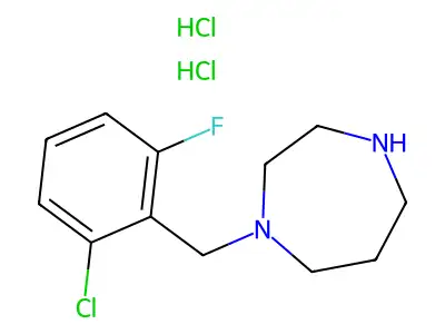 1-((2-Chloro-6-fluorophenyl)methyl)-1,4-diazepane dihydrochloride structure