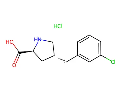 (2S,4R)-4-(3-Chlorobenzyl)pyrrolidine-2-carboxylic acid hydrochloride structure