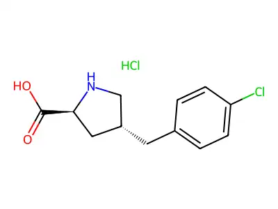 (2S,4R)-4-(4-Chlorobenzyl)pyrrolidine-2-carboxylic acid hydrochloride structure