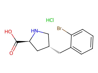 (2S,4R)-4-(2-Bromobenzyl)pyrrolidine-2-carboxylic acid hydrochloride structure