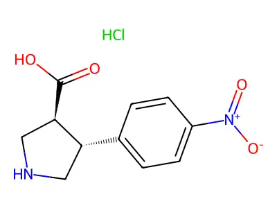 (+/-)-trans-4-(4-Nitro-phenyl)-pyrrolidine-3-carboxylic acid-HCl structure