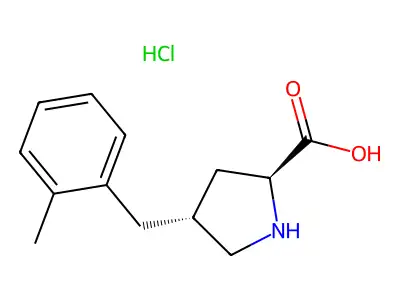 (2S,4R)-4-(2-Methylbenzyl)pyrrolidine-2-carboxylic acid hydrochloride structure