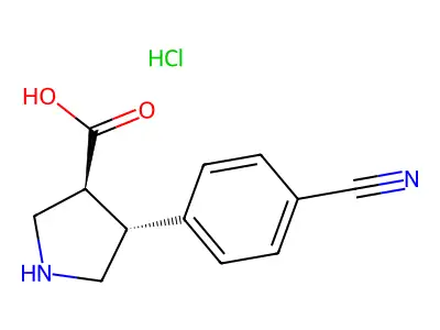 (+/-)-trans-4-(4-Cyano-phenyl)-pyrrolidine-3-carboxylic acid-HCl structure