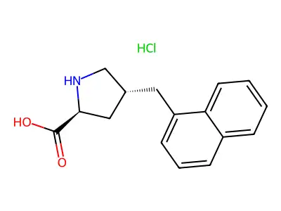 (2S,4R)-4-(naphthalen-1-ylmethyl)pyrrolidine-2-carboxylic acid hydrochloride structure