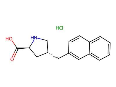 (2S,4R)-4-(naphthalen-2-ylmethyl)pyrrolidine-2-carboxylic acid hydrochloride structure