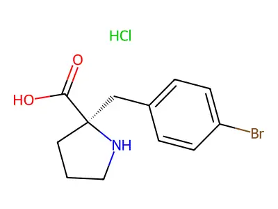 (R)-2-(4-Bromobenzyl)pyrrolidine-2-carboxylic acid hydrochloride structure