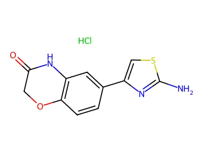 6-(2-amino-1,3-thiazol-4-yl)-2H-1,4-benzoxazin-3(4H)-one hydrochloride structure