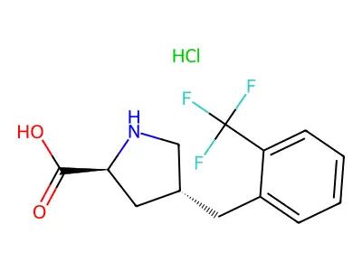 (2S,4R)-4-(2-(Trifluoromethyl)benzyl)pyrrolidine-2-carboxylic acid hydrochloride structure