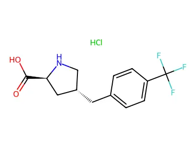 (4R)-4-((4-(Trifluoromethyl)phenyl)methyl)-L-proline--hydrogen chloride (1/1) structure