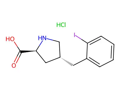 (2S,4R)-4-(2-Iodobenzyl)pyrrolidine-2-carboxylic acid hydrochloride structure