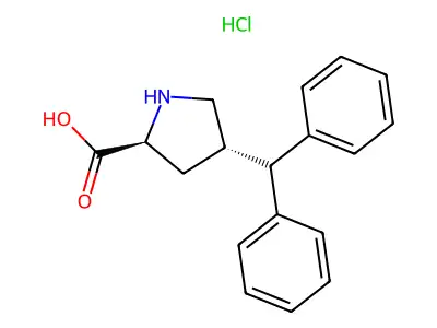 (2S,4S)-4-benzhydrylpyrrolidine-2-carboxylic acid hydrochloride structure