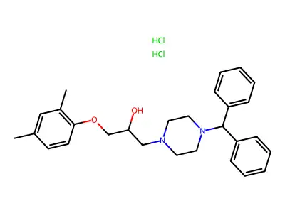 1-(4-benzhydrylpiperazin-1-yl)-3-(2,4-dimethylphenoxy)propan-2-ol Dihydrochloride structure