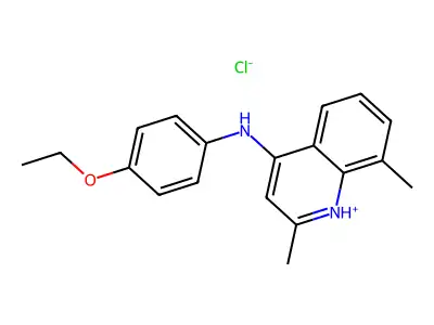 N-(4-ethoxyphenyl)-2,8-dimethylquinolin-4-amine hydrochloride structure