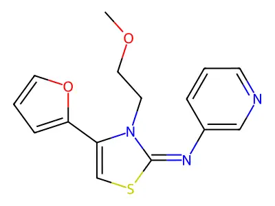 4-(furan-2-yl)-3-(2-methoxyethyl)-N-pyridin-3-yl-1,3-thiazol-2-imine structure