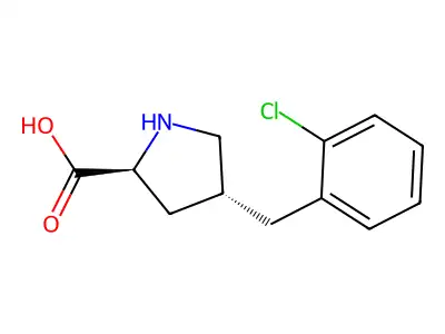 (2S,4R)-4-(2-Chlorobenzyl)pyrrolidine-2-carboxylic acid structure