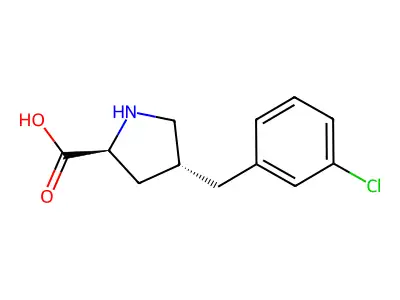 (2S,4R)-4-(3-Chlorobenzyl)pyrrolidine-2-carboxylic acid structure