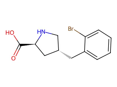 (2S,4R)-4-(2-Bromobenzyl)pyrrolidine-2-carboxylic acid structure