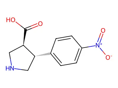 Trans-4-(4-nitrophenyl)pyrrolidine-3-carboxylic acid structure
