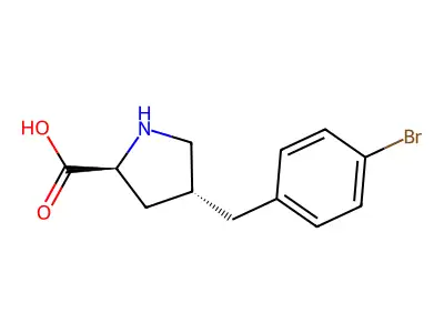 (2S,4R)-4-(4-Bromobenzyl)pyrrolidine-2-carboxylic acid structure