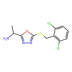 (1S)-1-{5-[(2,6-dichlorobenzyl)sulfanyl]-1,3,4-oxadiazol-2-yl}ethanamine structure