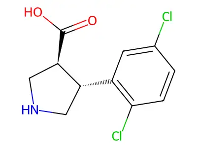 (3S,4R)-4-(2,5-dichlorophenyl)pyrrolidine-3-carboxylic acid structure
