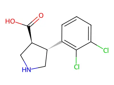 (3S,4R)-4-(2,3-dichlorophenyl)pyrrolidine-3-carboxylic acid structure