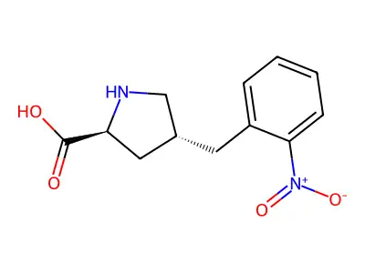 (2S,4R)-4-(2-Nitrobenzyl)pyrrolidine-2-carboxylic acid structure