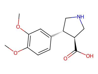 (3S,4R)-4-(3,4-dimethoxyphenyl)pyrrolidine-3-carboxylic acid structure
