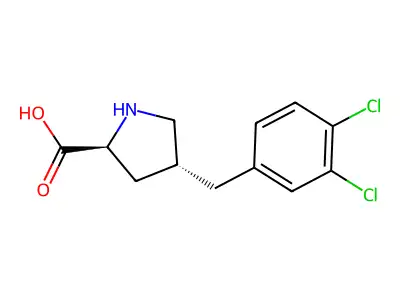 (2S,4R)-4-(3,4-Dichlorobenzyl)pyrrolidine-2-carboxylic acid structure