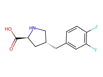 (2S,4R)-4-(3,4-Difluorobenzyl)pyrrolidine-2-carboxylic acid structure