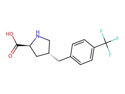 (2S,4R)-4-(4-(Trifluoromethyl)benzyl)pyrrolidine-2-carboxylic acid structure