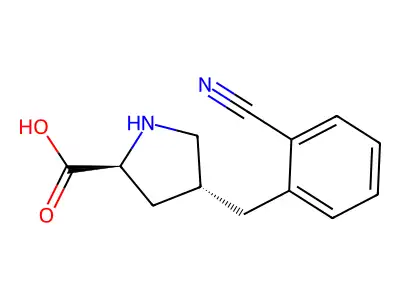 (2S,4R)-4-(2-Cyanobenzyl)pyrrolidine-2-carboxylic acid structure