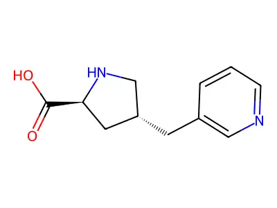 (2S,4R)-4-(pyridin-3-ylmethyl)pyrrolidine-2-carboxylic acid structure