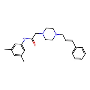 N-(3,5-dimethylphenyl)-2-[4-(3-phenylprop-2-enyl)piperazin-1-yl]acetamide structure