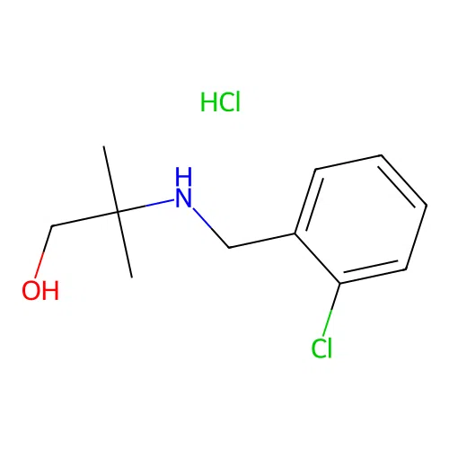 2-[(2-Chlorophenyl)methylamino]-2-methylpropan-1-ol;hydrochloride structure