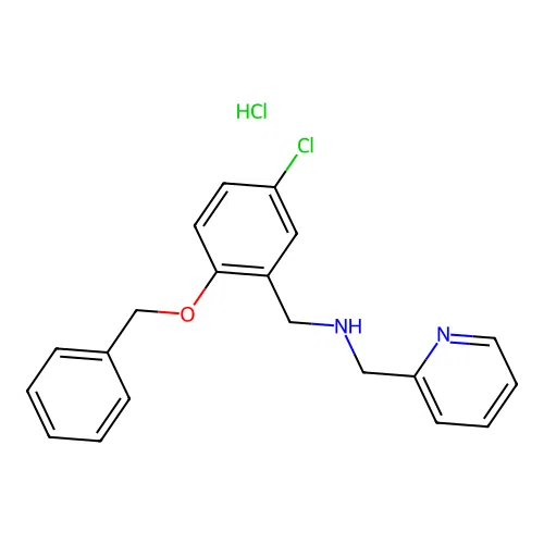 N-(2-(benzyloxy)-5-chlorobenzyl)-1-(pyridin-2-yl)methanamine hydrochloride structure