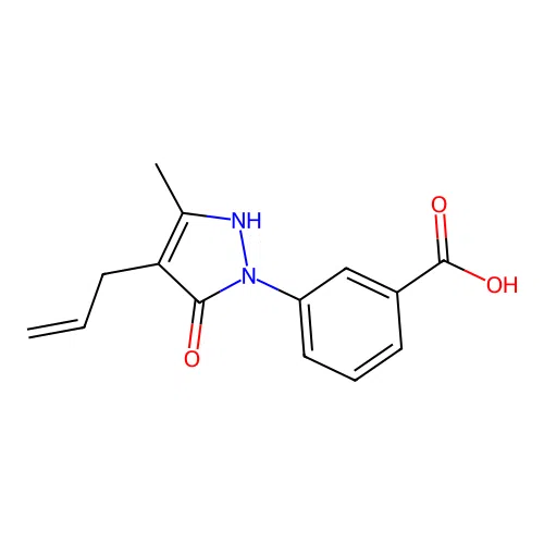 3-(4-Allyl-5-hydroxy-3-methyl-pyrazol-1-yl)-benzoic acid structure