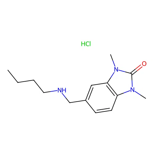 5-((butylamino)methyl)-1,3-dimethyl-1H-benzo[d]imidazol-2(3H)-one hydrochloride structure