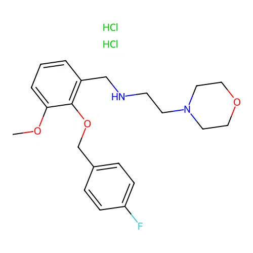N-(2-((4-fluorobenzyl)oxy)-3-methoxybenzyl)-2-morpholinoethanamine dihydrochloride structure