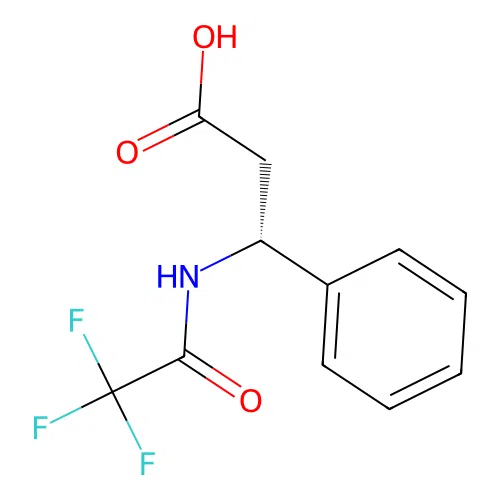 (3R)-3-phenyl-3-(trifluoroacetamido)propanoic acid structure