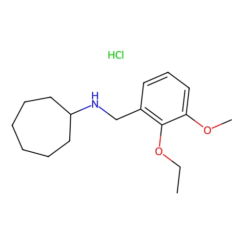 N-(2-ethoxy-3-methoxybenzyl)cycloheptanamine hydrochloride structure