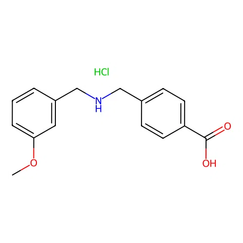4-[[(3-Methoxyphenyl)methylamino]methyl]benzoic acid;hydrochloride structure