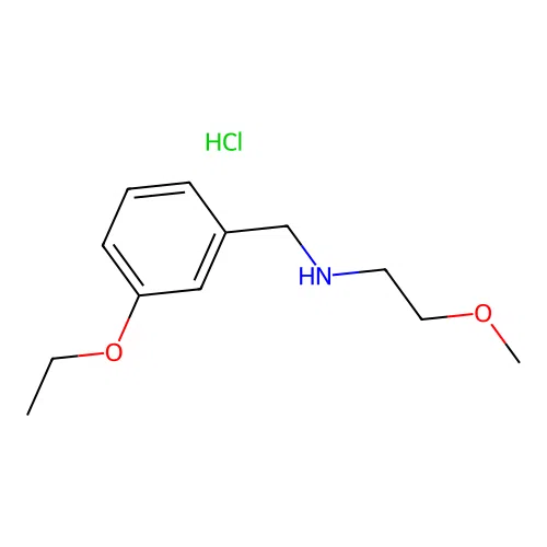N-[(3-ethoxyphenyl)methyl]-2-methoxyethanamine;hydrochloride structure