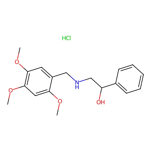 1-Phenyl-2-((2,4,5-trimethoxybenzyl)amino)ethanol hydrochloride structure